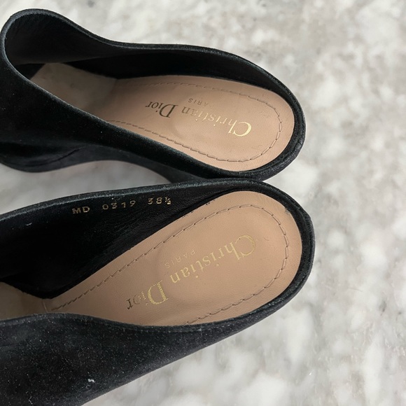 Christian Dior black suede wedge slides - Picture 4 of 8